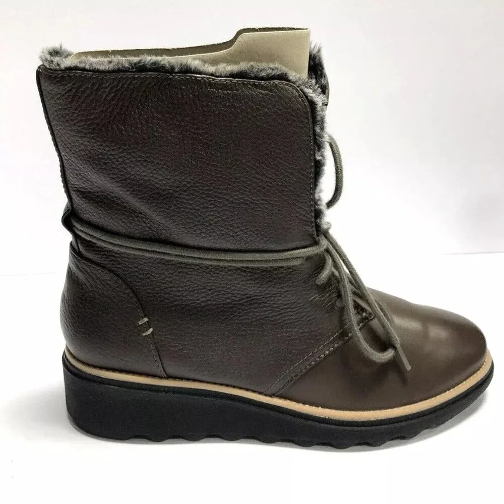 Clarks Womens Sharon Pearl Boots Taupe Size 7.5 M